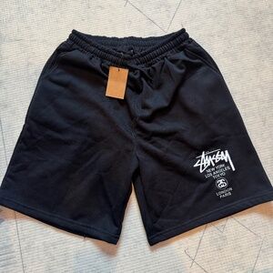 Stussy Black World Tour Sweat Short - Brand New with Tags - Mens Medium